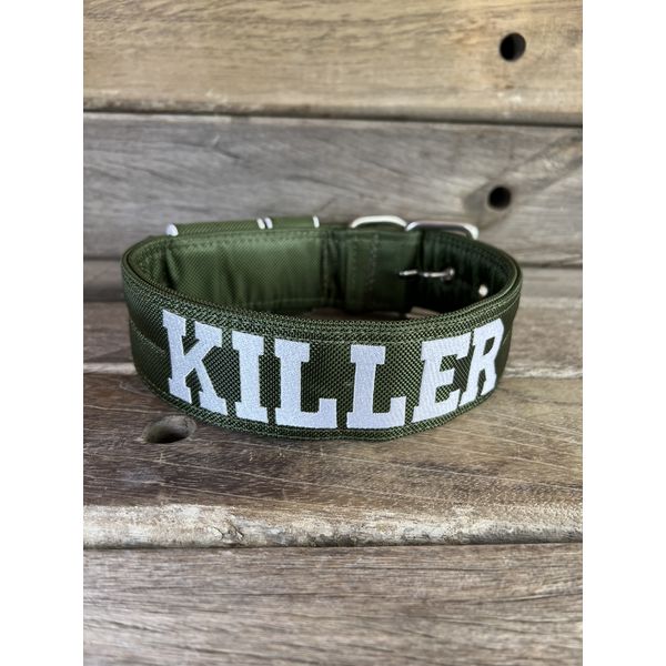 COLEIRA PERSONALIZADA 5cm militar com nome em branco