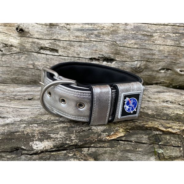 COLEIRA SUPERCONFORT 5cm prata com preto