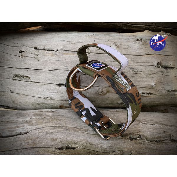 COLEIRA TÁTICA 5cm COM ALÇA camuflado army