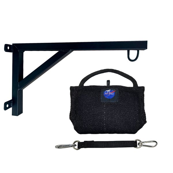 Kit Spring Pole com elástico e Mordedor Pillow Bite Suit 30x22cm Macio e suporte parede