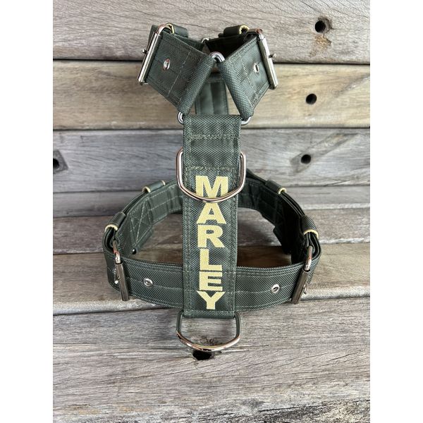 Peitoral universal personalizado poliéster premium militar nome em dourado