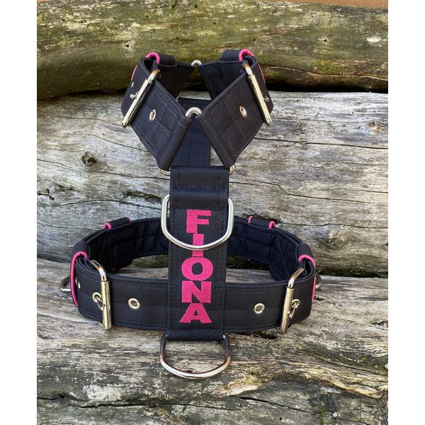 Peitoral universal personalizado poliéster comum preto com nome em pink