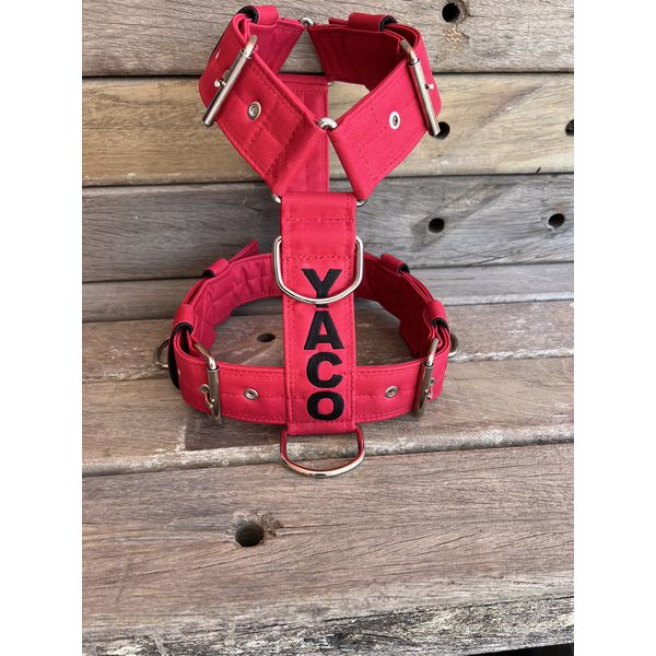 Peitoral universal personalizado poliéster comum vermelho com nome em preto