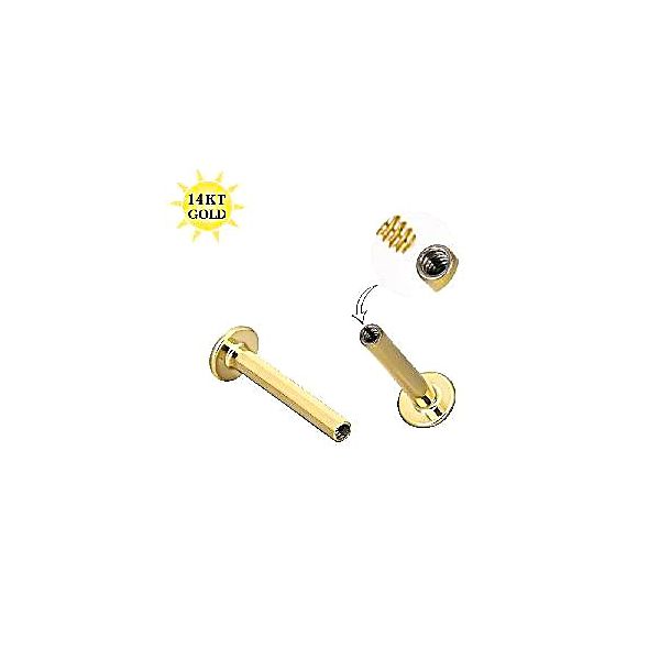 Haste Labret Em Ouro Solido 14k 1.2 