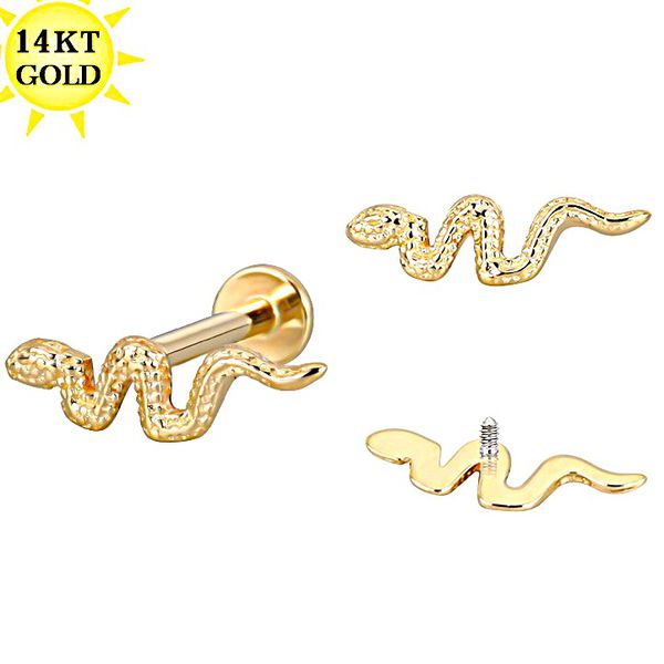 Elegante Cobrinha Elaborada Em Ouro 14K Solido 