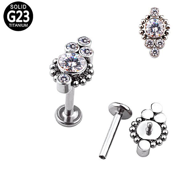  Labret 05 Pedras Zircônias com Esferas Tribais 
