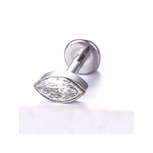  Piercing Labret com Zircônia Marquise