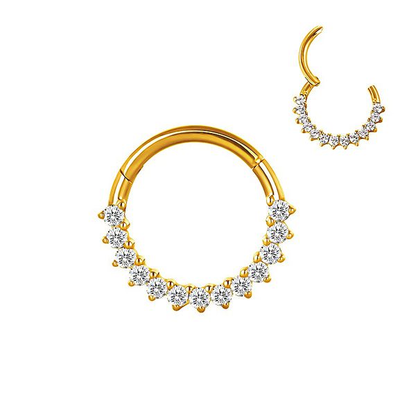 Piercing Argola Clicker Segmentada com Pedraria 