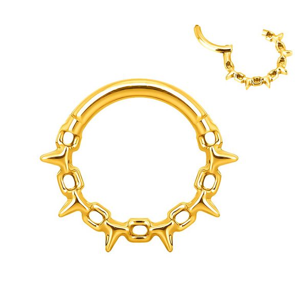 Piercing Argola Segmentada Mini Corrente com Spike