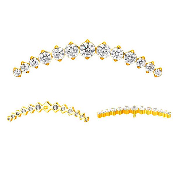 Piercing Labret Cluster 13 Pedras Zircônias Cravadas