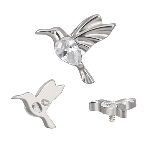Labret beija-flor com zircônia em formato de gota