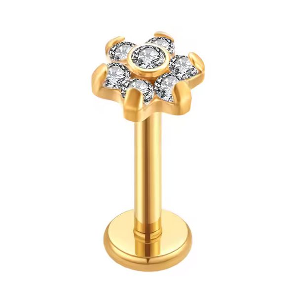 Labret florzinha segmentada com 7 zircônias