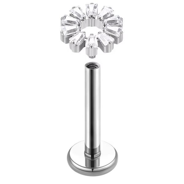 Labret de Sol radiante com 10 zircônias