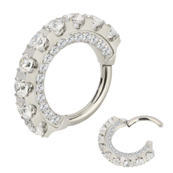 Argola Clicker Segmentada Com Pedras Cz Em Pedraria