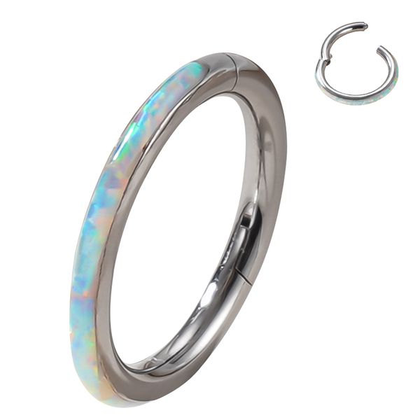 Argola Clicker Revestida Com Opalas Luzente