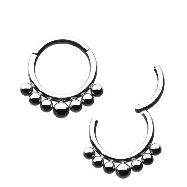 Argola Clicker Titanio 7 Esfera Modelo Indiano