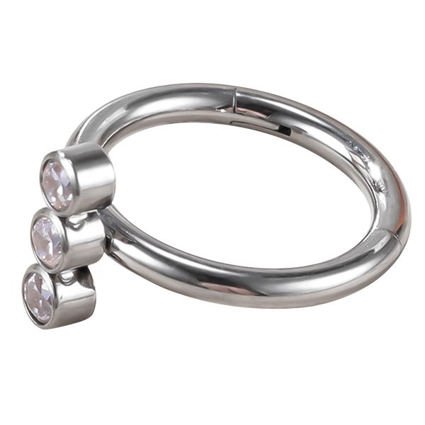 Argola Clik Com 3 Pedras Arredonadas Zirconia