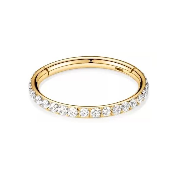 Argola De Click Com Pedras Zircônia Cúbica 
