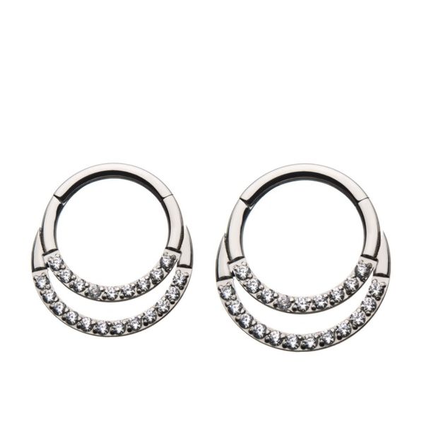 Argola Dupla De Clicker Com Pedraria