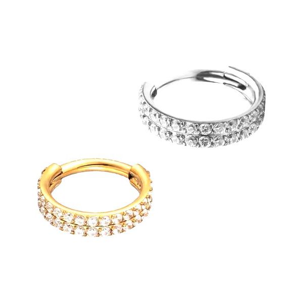 Argola Segmentada Com 2 Camadas Pedra Cz