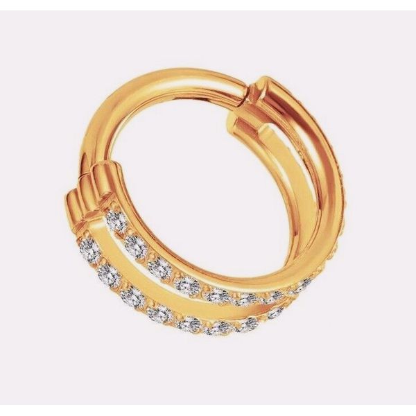 Argola Segmentada Com Pedraria Cz Encrustrada,