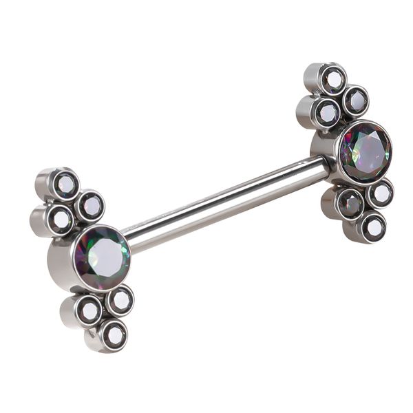 Joia Mamilo Com Pedra Zirconia Material Titanio