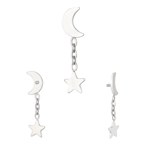 Labret Lua Com Estrela Na Correntinha