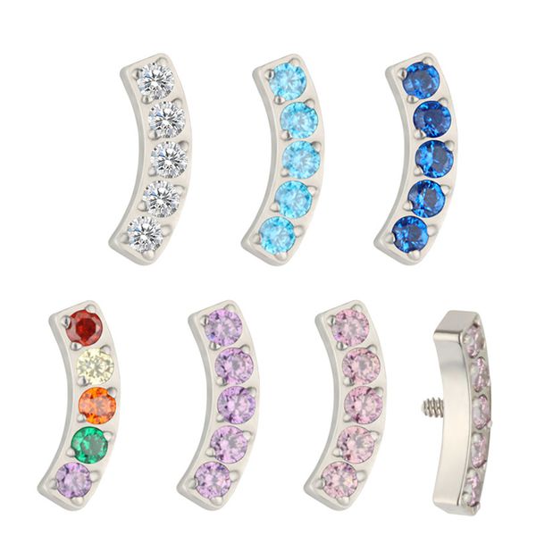 Mini Cluster Set 05 Pedras Cz Em Linha Curva