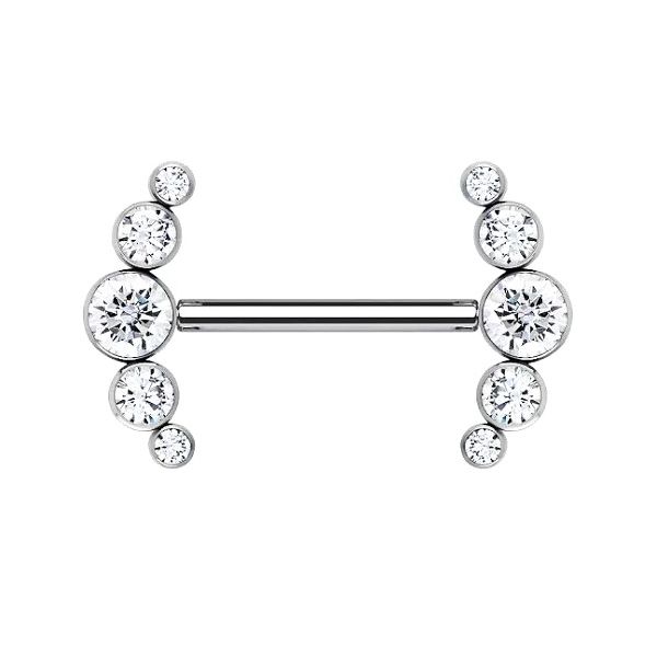 Piercing Mamilo Com 05 Pedras Cz 