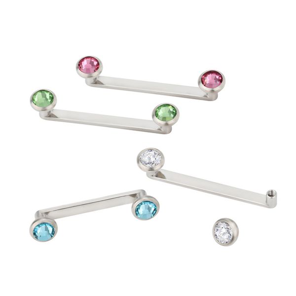 Piercing Surface Flatado Rosca Interna Pedra Zirconia 1.6 Altamente Polido