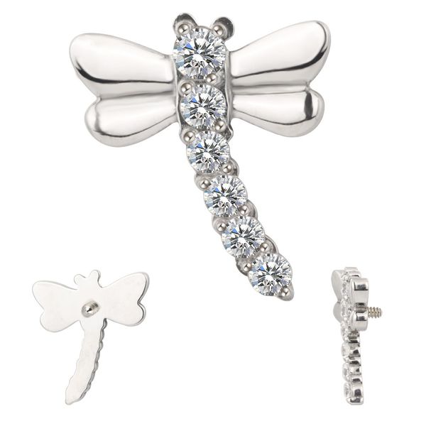Labret Formato Libelula Com Pedrarias Cz