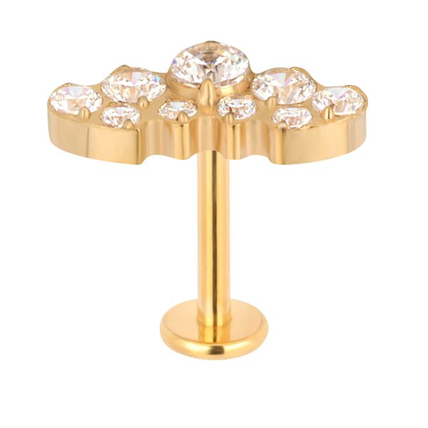  Labret O9 Pedras Zircônias Linha Curva