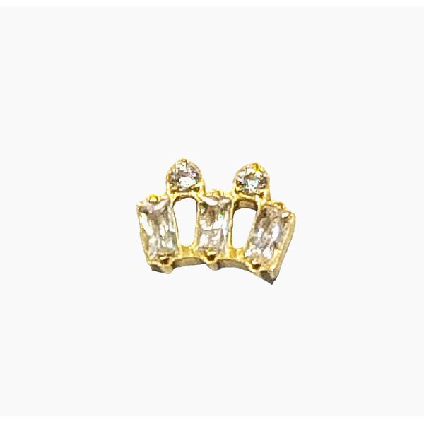 Labret, Labret Formato Coroa 3 Pedras Navetes e 2 Redondas