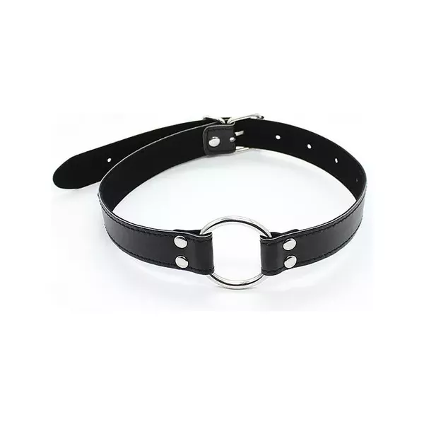 Mordaça Choker com Anel de Metal - Preto 