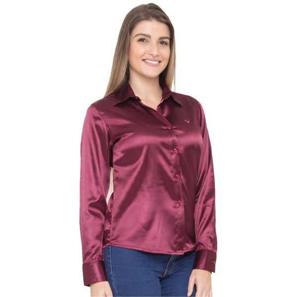 Blusa de Cetim Roxa Feminina C/ Elastano Anitta