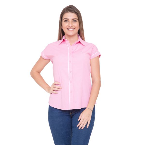 Blusa de Poá Rosa Manga Japonesa Ayla