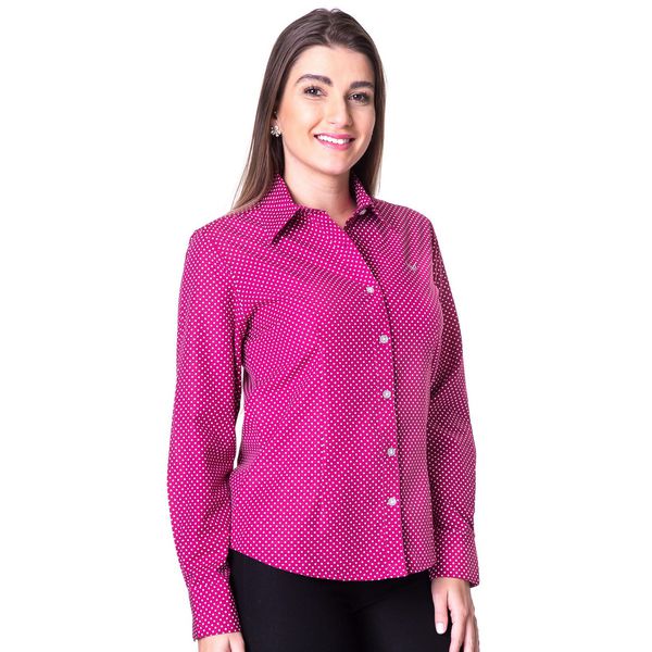 Blusa de Poá Rosê Blush Feminina Manga Longa Adry