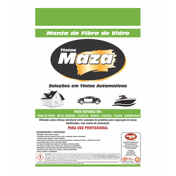 Manta Fibra De Vidro 250g - Maza