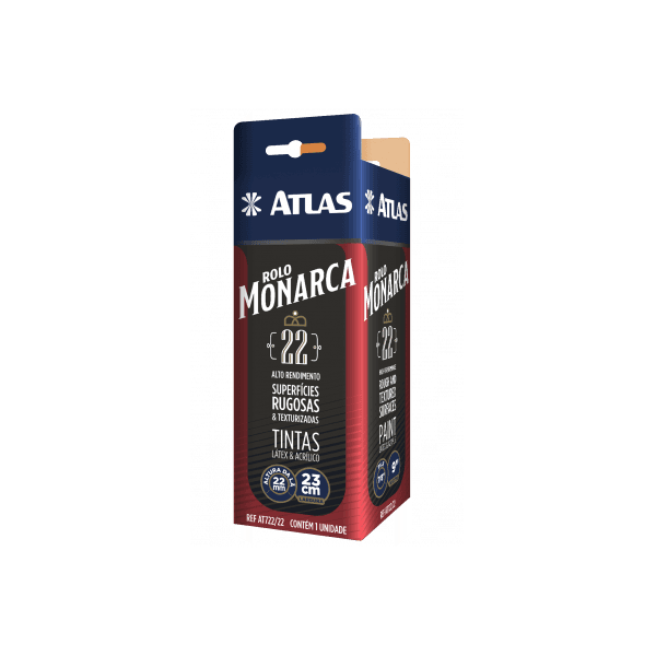 Rolo De Lã Sintética Monarca At722/22 23cm - Atlas