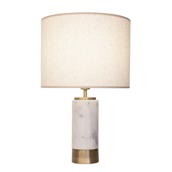 Abajur Marmo Dourado / Branco 1xe27 Bulbo Max 40w (somente Base)