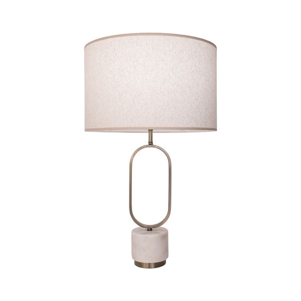 Abajur Ovale Bronze / Branco 1xe27 Bulbo Max 40w (somente Base)