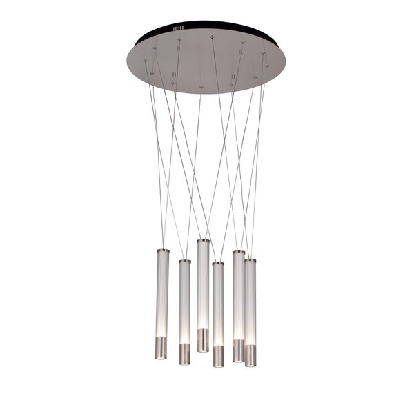 Pendente Água Niquel / Transparente 6xled 7w