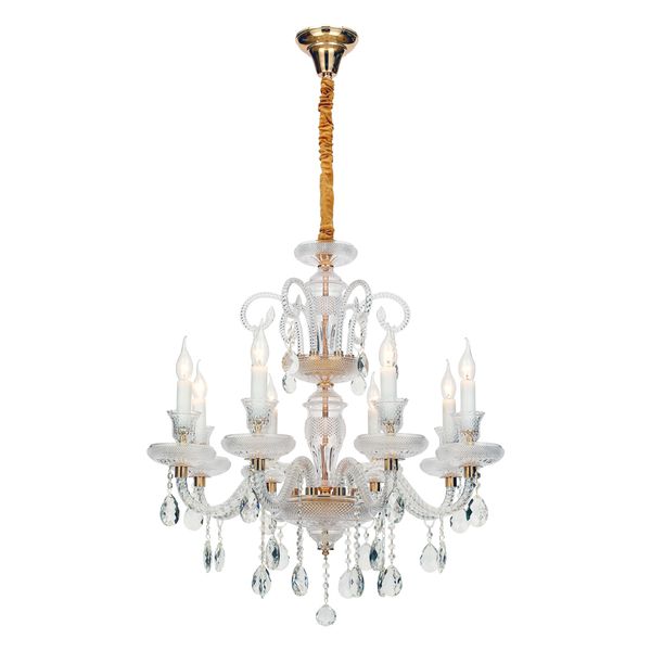 Pendente Elysee Dourado / Transparente 8xe14 Vela Max 40w