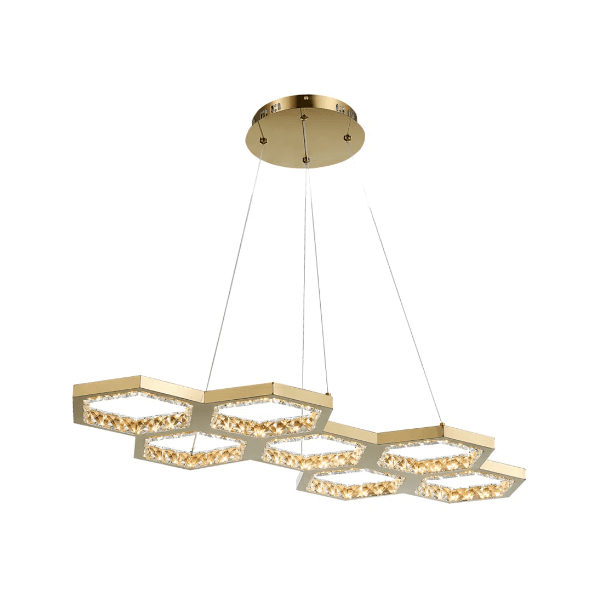 Pendente Colmeia Dourado / Transparente 1xled 75w