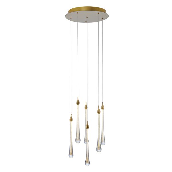 Pendente Goccia Dourado / Transparente 6xled 3w