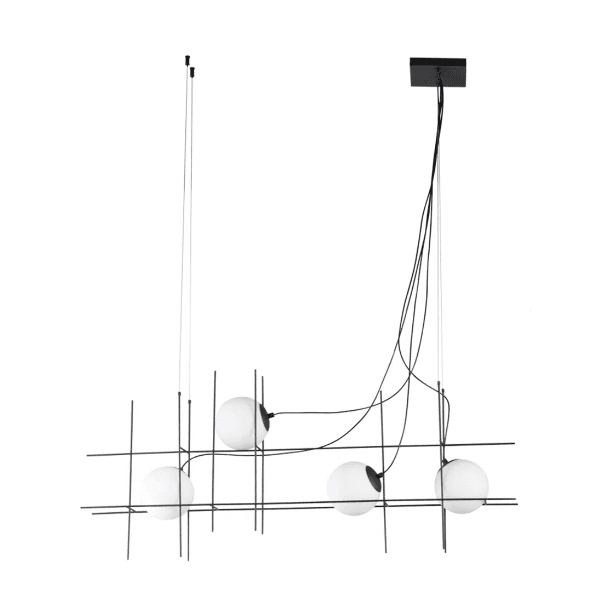 Pendente Dix Preto / Branco 4xg9 Max 25w