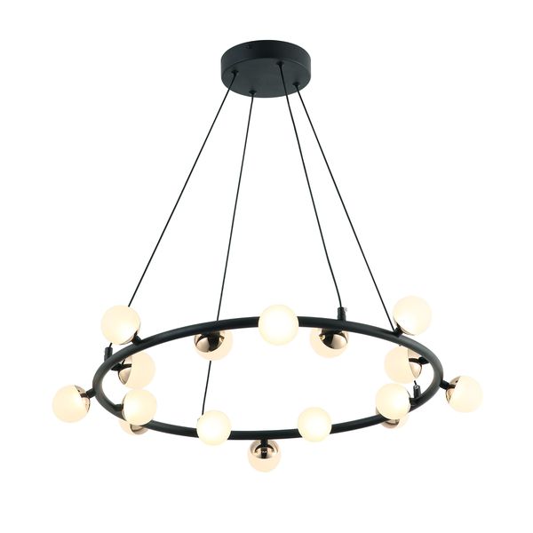 Pendente Fuxico Preto / Dourado 10xled 2w