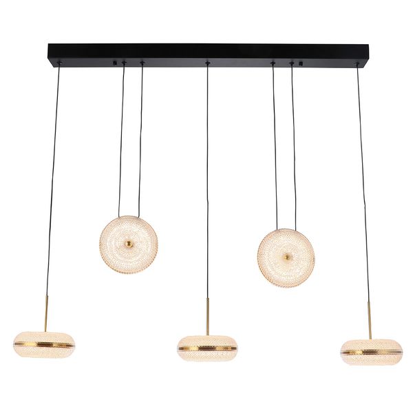 Pendente Dendê Preto / Dourado 5xled 13w