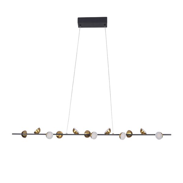 Pendente Graviola Preto / Dourado 12xled 3w