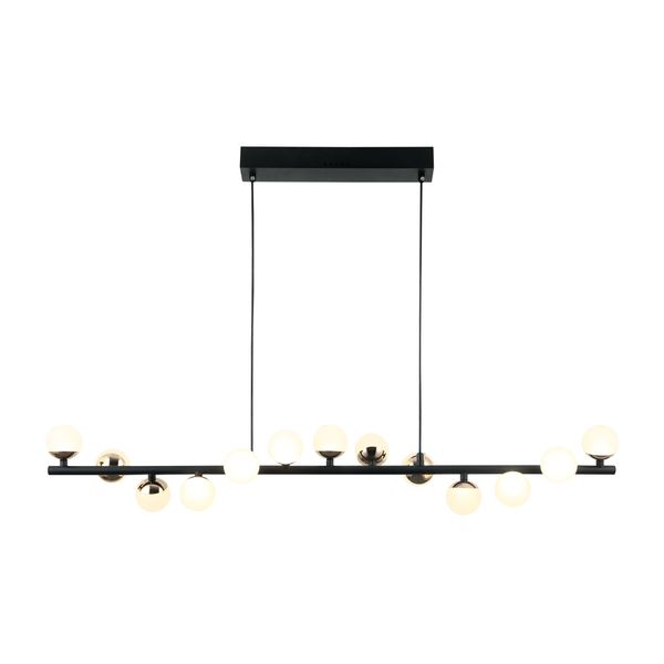 Pendente Fuxico Preto / Dourado 15xled 2w